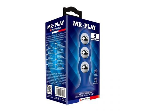 Korek analny silikonowy z 3 metalowymi kulkami Mr. Play - 6