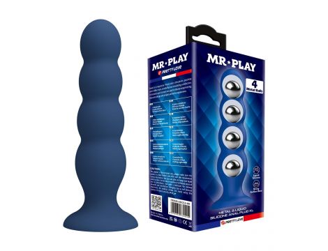 Korek analny silikonowy Mr. Play z 4 metalowymi kulkami - 3