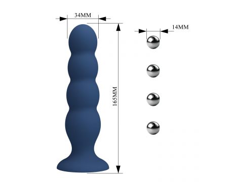 Korek analny silikonowy Mr. Play z 4 metalowymi kulkami - 7