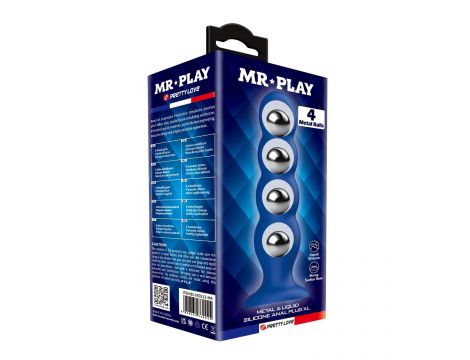 Korek analny silikonowy Mr. Play z 4 metalowymi kulkami - 5