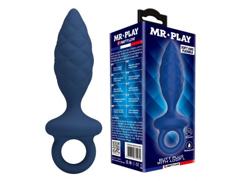 Korek analny silikonowy z pętlą Mr. Play rozmiar L - 2