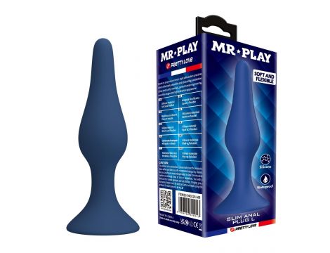 Smukły silikonowy korek analny Mr. Play L wodoodporny - 5
