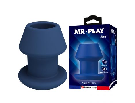 Korek analny niebieski pusty silikonowy Mr. Play Jack S - 4