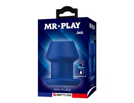 Korek analny niebieski pusty silikonowy Mr. Play Jack S - 7