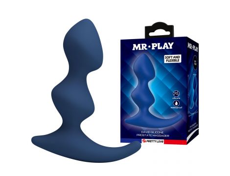 Niebieski silikonowy masażer prostaty Mr. Play David - 4