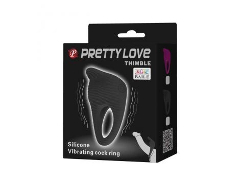 Pierścień wibrujący Pretty Love Thimble silikonowy 6 cm - 9