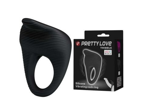 Pierścień wibrujący Pretty Love Thimble silikonowy 6 cm - 8