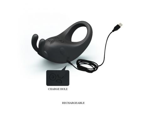 Pierścień wibrujący Pretty Love silikonowy z króliczkiem USB 7,5 cm - 8