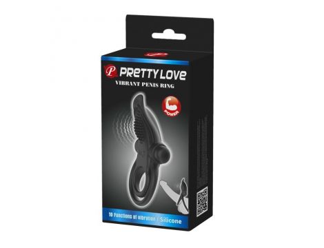 PRETTY LOVE - VIBRANT PENIS RING Black- 10 function vibrations - 7
