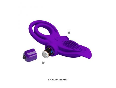 PRETTY LOVE - VIBRANT PENIS RING Purple- 10 function vibrations - 8
