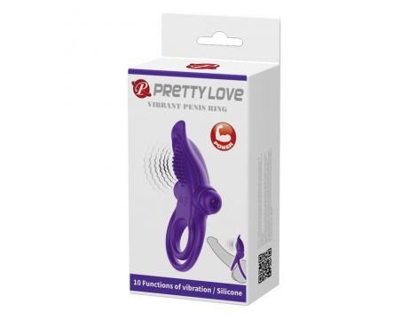 PRETTY LOVE - VIBRANT PENIS RING Purple- 10 function vibrations - 6