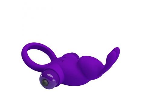 Pierścień wibrujący Pretty Love silikonowy fioletowy 10 funkcji - 3