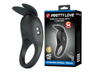 Pierścień wibrujący Pretty Love Carlton z uszkami króliczka silikonowy