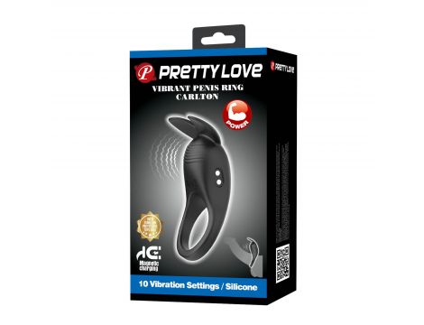 Pierścień wibrujący Pretty Love Carlton z uszkami króliczka silikonowy - 8