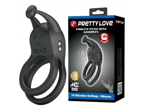 Pierścień erekcyjny wibrujący podwójny Pretty Love Goodwin - 3