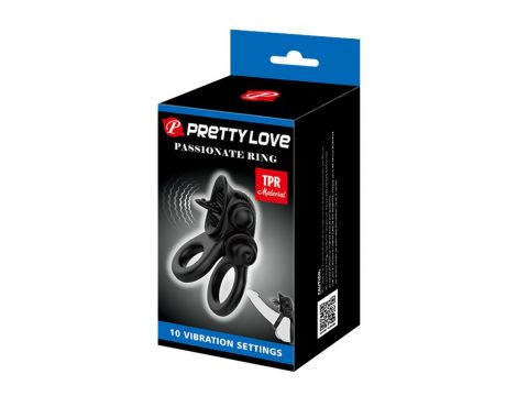 Pierścień wibrujący Pretty Love Passionate Ring 10 funkcji czarny - 7