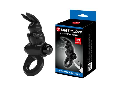 Pierścień wibrujący Pretty Love Exciting Ring czarny 10 funkcji - 7