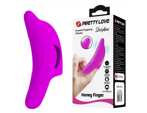 Wibrator palcowy Pretty Love Delphini silikonowy 10 funkcji - 10