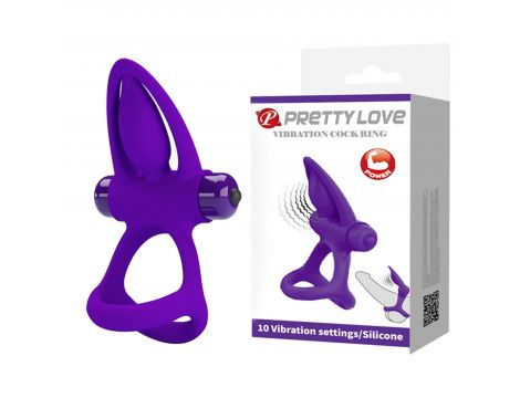 Pierścień wibrujący Pretty Love silikonowy 10 funkcji - 11