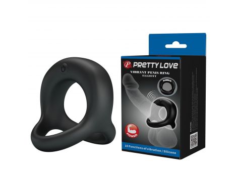 PRETTY LOVE - VIBRANT PENIS RING ELLIOTT Black, 10 vibration functions - 4
