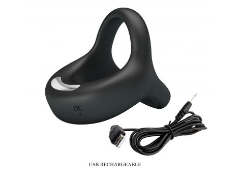 PRETTY LOVE - VIBRANT PENIS RING ELLIOTT Black, 10 vibration functions - 9
