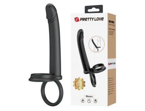 Strap on dildo silikonowe Pretty Love Moses 19 cm wodoodporne - 2