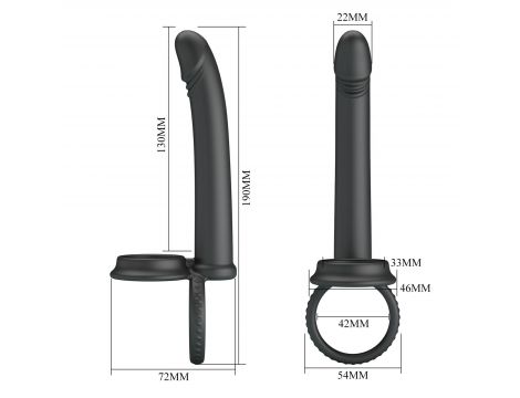 Strap on dildo silikonowe Pretty Love Moses 19 cm wodoodporne - 7