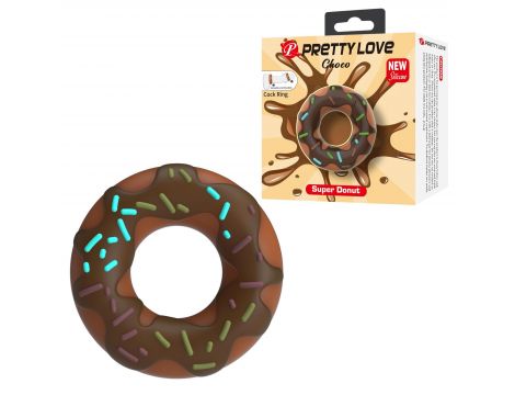 Pierścień erekcyjny Pretty Love Choco Super Donut silikonowy supermiękki - 2