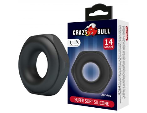 Pierścień erekcyjny supermiękki silikonowy Crazy Bull Jarvius czarny - 4