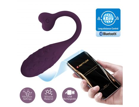PRETTY LOVE - Fisherman Purple, 12 vibration functions Mobile APP remote control - 4