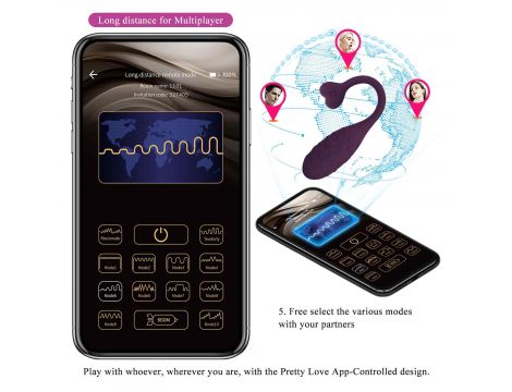 PRETTY LOVE - Fisherman Purple, 12 vibration functions Mobile APP remote control - 18