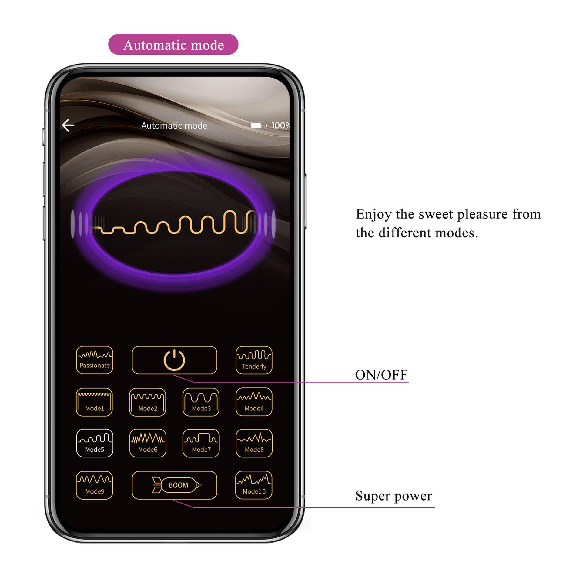 Shey, 10 Vibration Functions 10 Tapping Functions Mobile App Long-Distance
