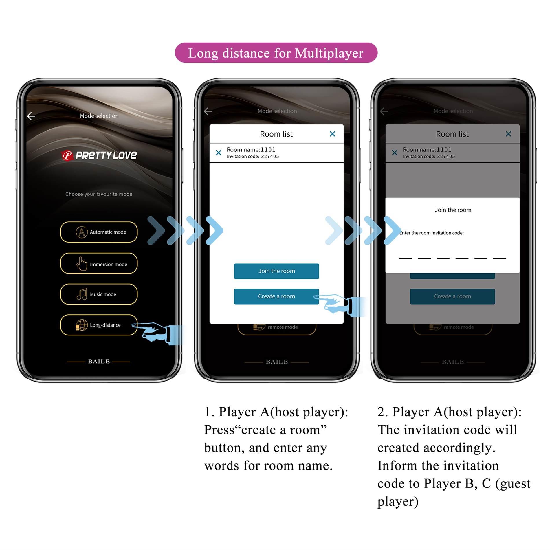 Shey, 10 Vibration Functions 10 Tapping Functions Mobile App Long-Distance