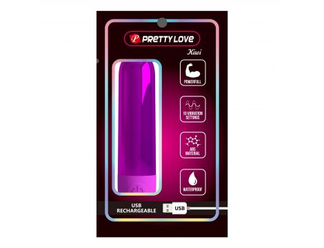 Mini wibrator Pretty Love Kiwi metaliczny 10 wibracji - 2