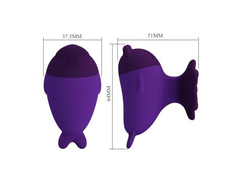 Mini stymulator łechtaczki Pretty Love Dolphin fioletowy silikonowy - 2