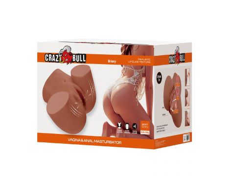 Realistyczny waginoanalny masturbator Crazy Bull Briony z wibracją brązowy - 6