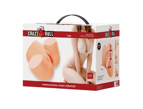 Wibrujący masturbator waginalny analny Crazy Bull Liora cielisty - 6