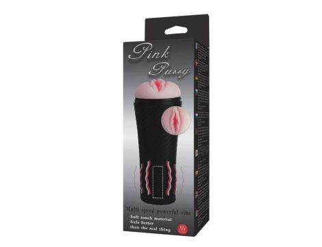 Masturbator z wibracją Baile Pink Pussy różowy 23 cm - 7