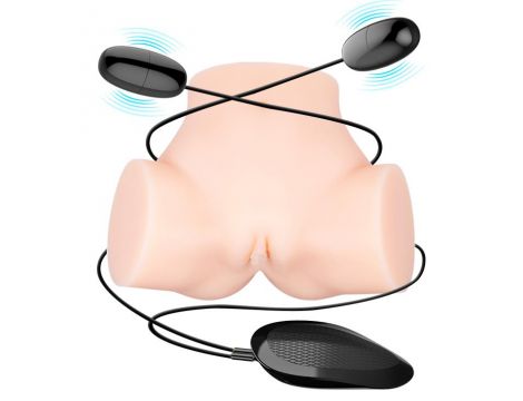 Masturbator wibrujący Crazy Bull Samantha z pilotem cielisty - 5