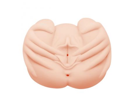 Masturbator realistyczny Crazy Bull wagina i anus wibrujący cielisty 22 cm - 3