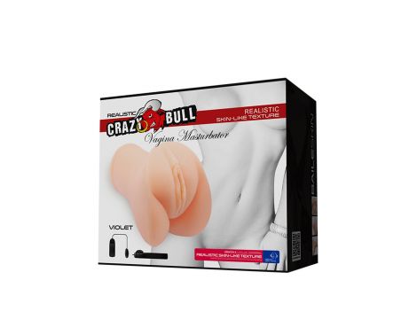 Masturbator realistyczny Crazy Bull fioletowy z wibracją - 7