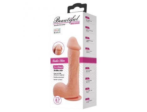 Dildo z przyssawką Baile Beautiful Johnson 8,7'' cieliste - 7