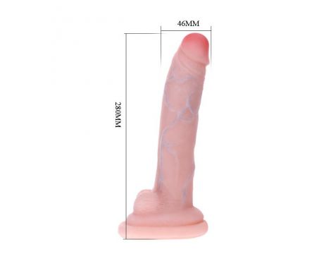 Dildo z przyssawką Baile Super Saver cieliste 28 cm - 2