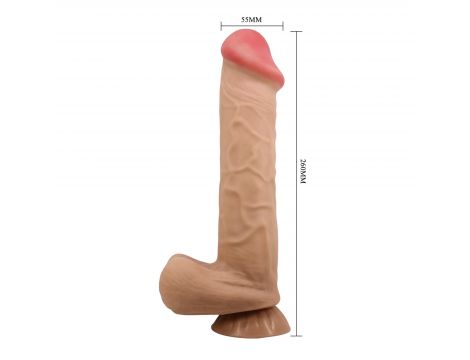 Dildo realistyczne Baile Sliding Skin 10,2'' TPR z przyssawką giętkie - 8
