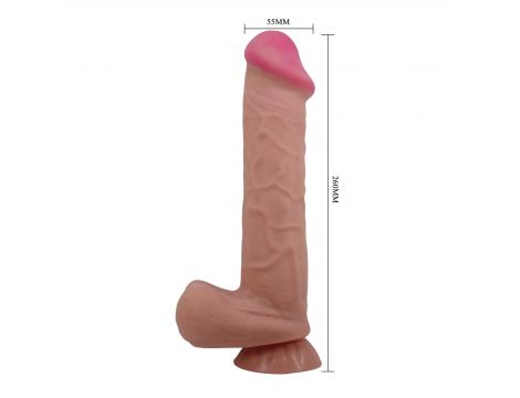 Dildo Baile Sliding Skin giętkie z przyssawką TPR 10,2'' - 9