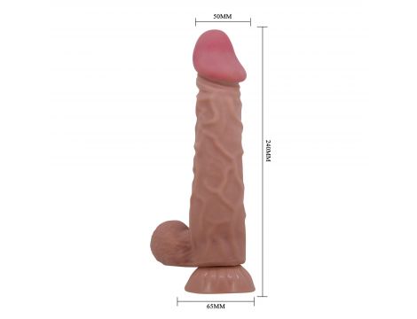 Dildo realistyczne Baile Sliding Skin giętkie przyssawkowe 24 cm TPR - 8