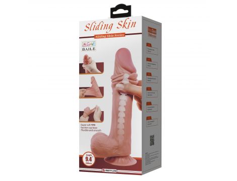 Dildo realistyczne Baile Sliding Skin giętkie przyssawkowe 24 cm TPR - 9