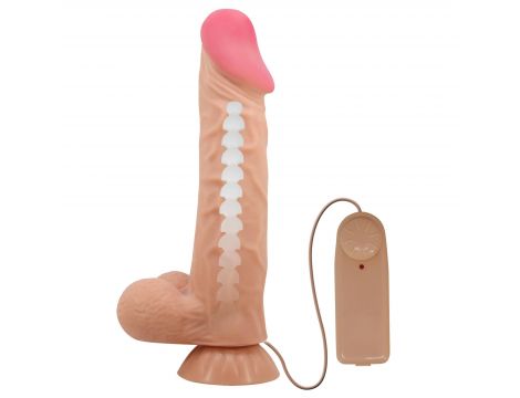 Wibrator realistyczny Baile Sliding Skin 9,4'' cielisty z przyssawką - 2
