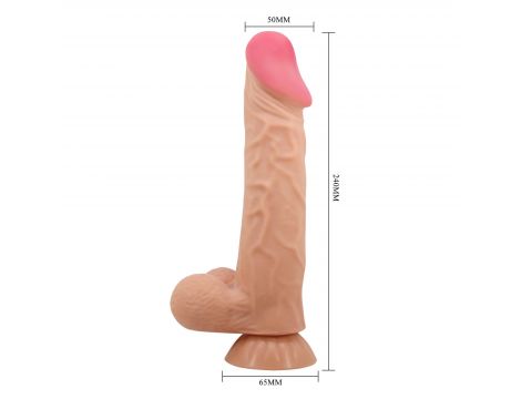 Wibrator realistyczny Baile Sliding Skin 9,4'' cielisty z przyssawką - 12