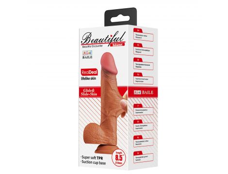 Dildo realistyczne Baile zakrzywione z przyssawką 21,8 cm - 8